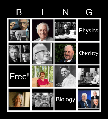 Famous Scientists Bingo Card