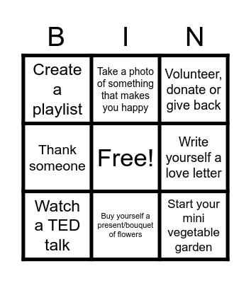 TotalMens Love Yourself Bingo Challenge Bingo Card