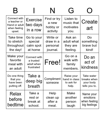 Regulation Bingo Card