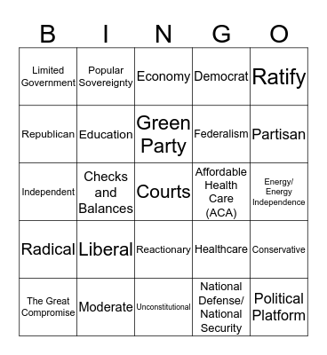 Government Bingo Card