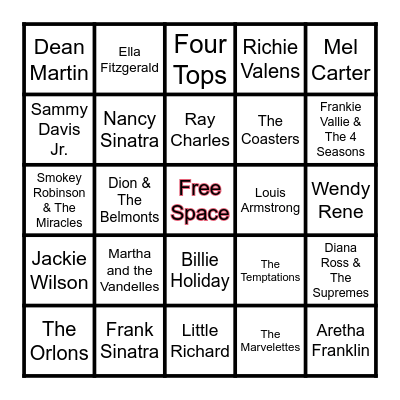 MUSICAL BINGO Card