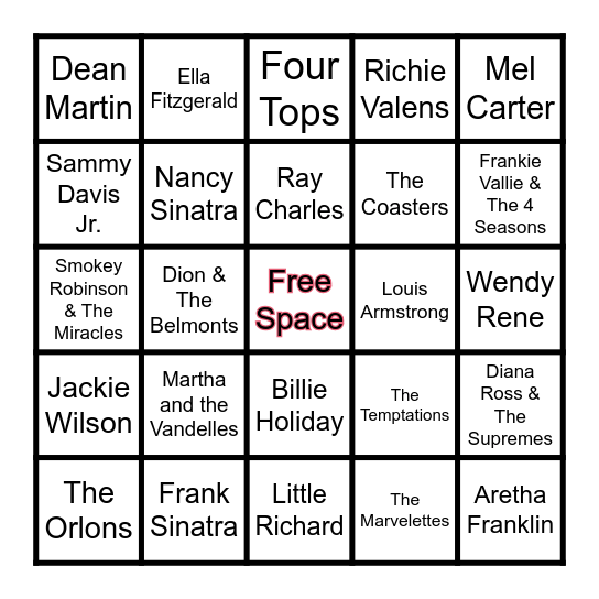 MUSICAL BINGO Card