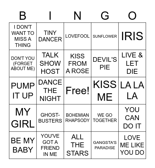 MOVIE SOUNDTRACKS Bingo Card