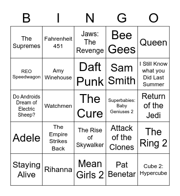 February 15 - Round 2 Bingo Card