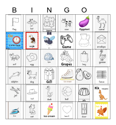 alphabet vocabulary 3rd - 4th grade Bingo Card