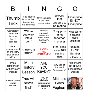 Thunder Bingo w/ Michelle Bingo Card