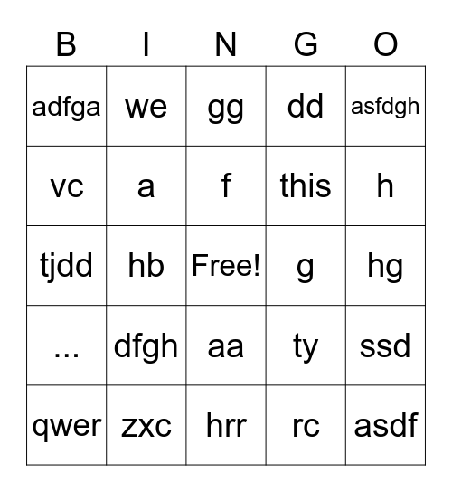 VISN Bingo Card