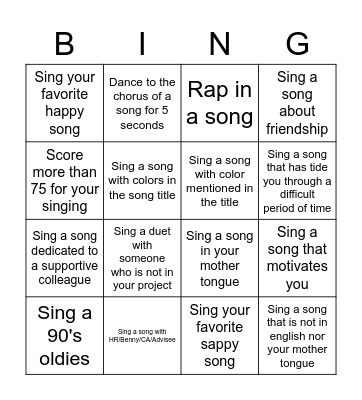 Avanade Bingo - Stand a chance Complete the tasks in the bingo square and form a line. The top 3 participants to form a line will win an attractive price Bingo Card