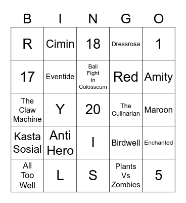 GHINA's Bingo Card