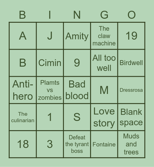 Bingo W/ Kosuke Bingo Card