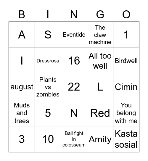 Neira Bingo Card