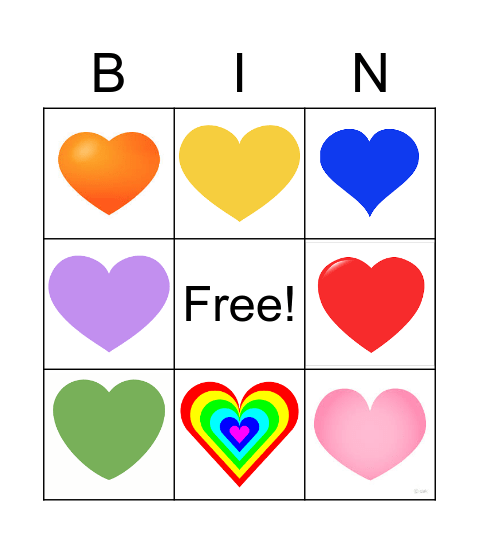 corazones de san valentin Bingo Card