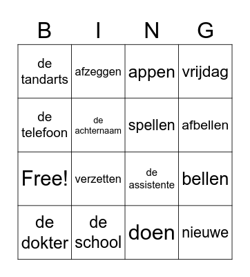 DISK bellen en mailen Bingo Card
