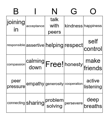 Connections Bingo Card