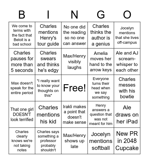 Sociology Bingo Card