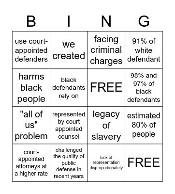 PUBLIC DEFENDERS PAGE 5-6 Bingo Card