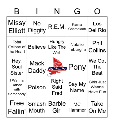 80's & 90's Bingo Card