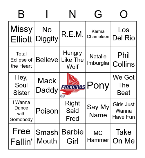 80's & 90's Bingo Card