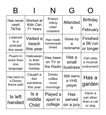 Kids Can Annual Staff Meeting Bingo Card