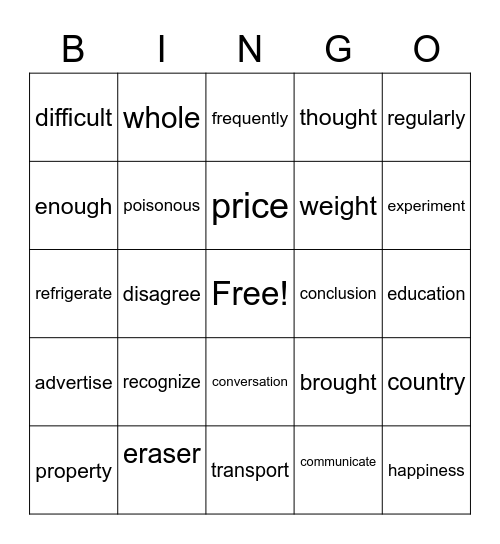 Bingo Card