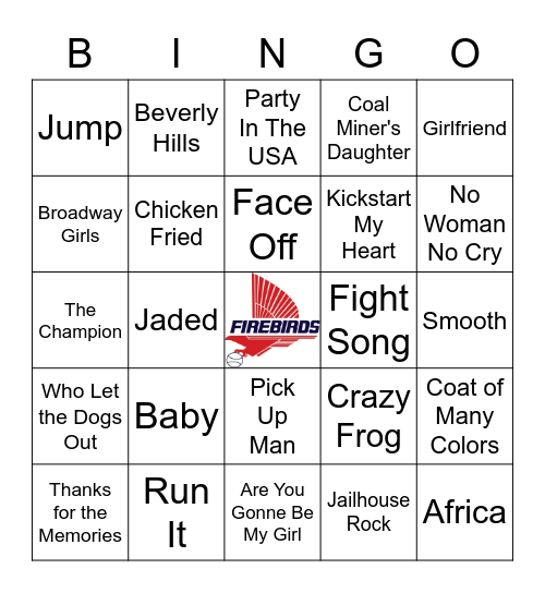 Mix Tape Bingo Card