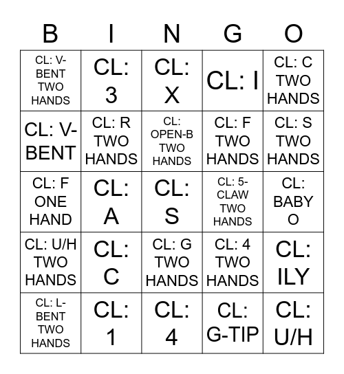 CLASSIFIERS Bingo Card