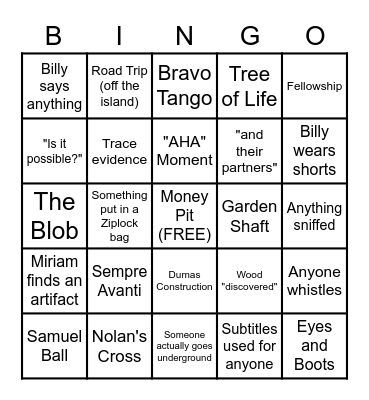 Curse of Oak Island Bingo Card