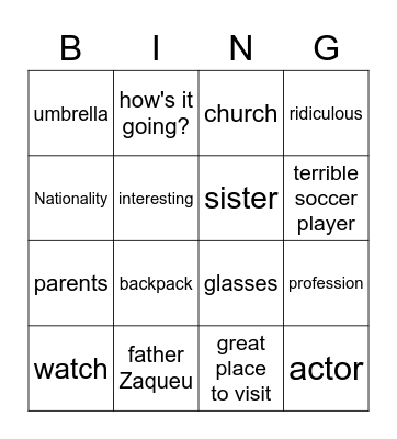 2022 Revision! Bingo Card