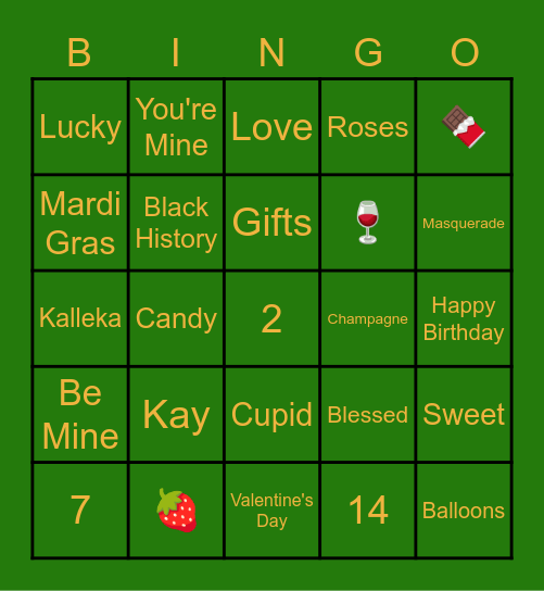 Kalleka's 40th Birthday Game!!! Bingo Card