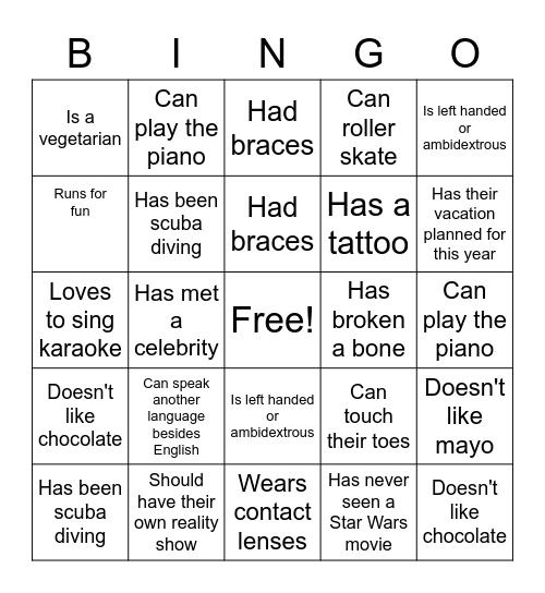 Coffee Hour Bingo: Find someone who... Bingo Card