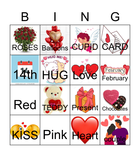 VALENTINES DAY Bingo Card