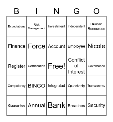 FAL BINGO Card
