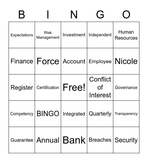 FAL BINGO Card