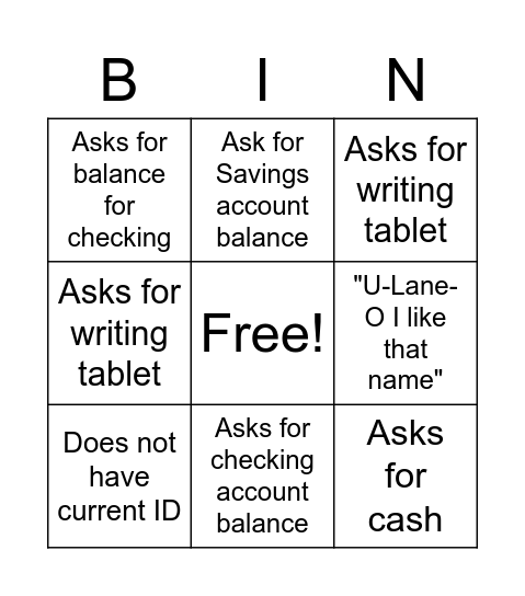 Helping Mel Bingo Card