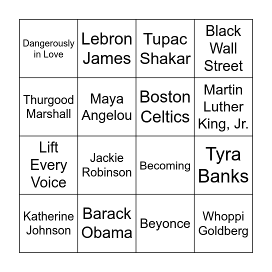Good Times Bingo Card
