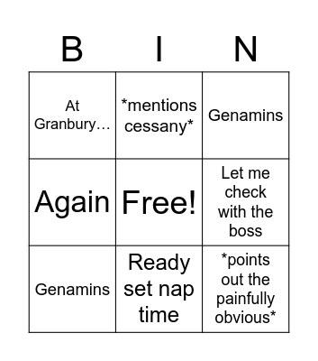 Lunch With Josh Bingo Card
