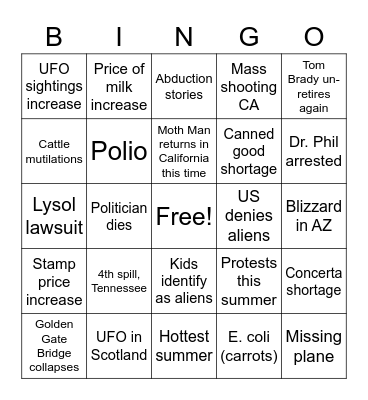 2023 Bingo Card