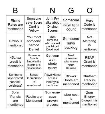 SEM ATM Bingo Card