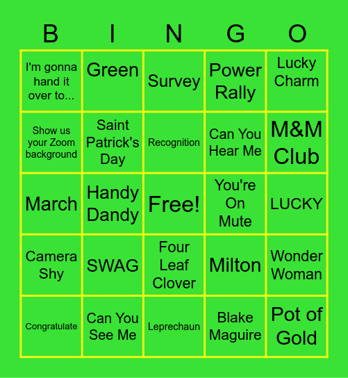 Bingo Lingo Bingo Card