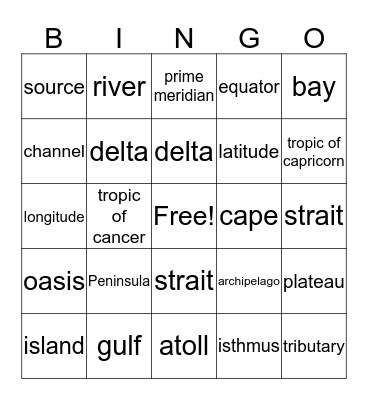 MIdterm Bingo Card