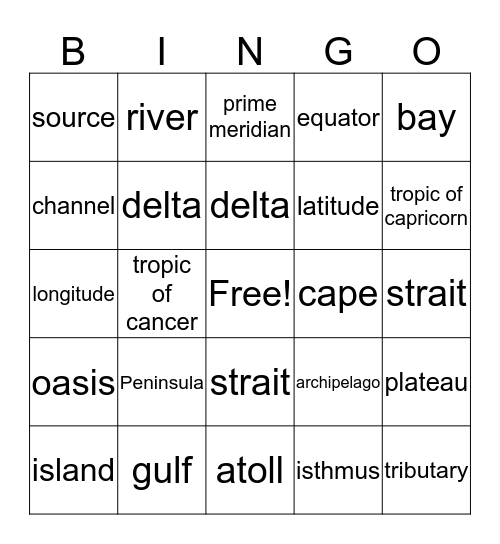 MIdterm Bingo Card