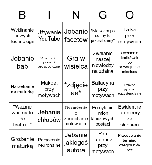 ae bingo Card