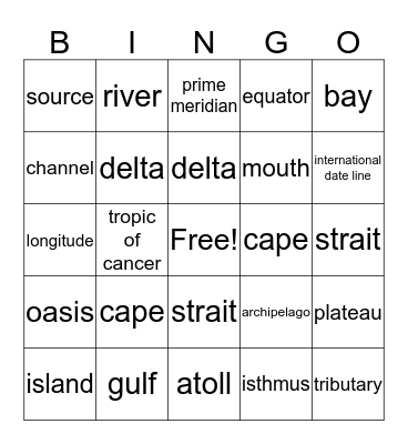 MIdterm Bingo Card