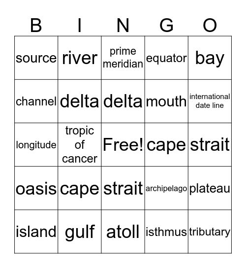 MIdterm Bingo Card