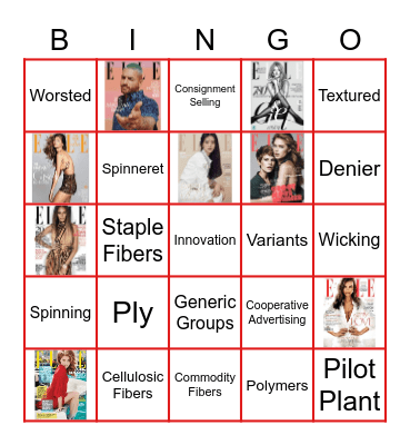 Textile, Fibers and Yarns Bingo Card