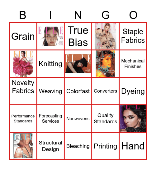 Textile Fabrics and Finishes Bingo Card