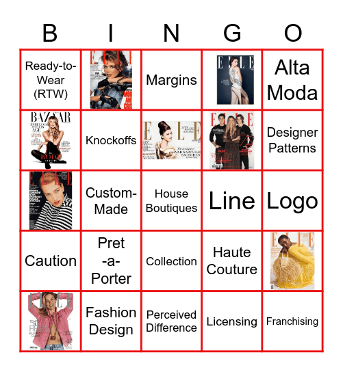 The Fashion Design Segment Bingo Card