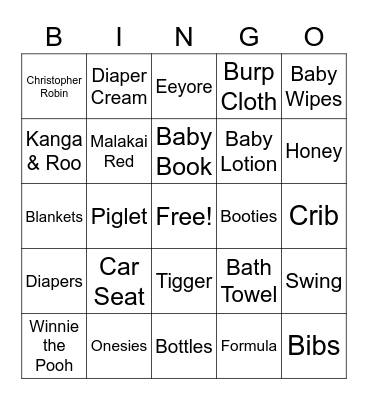 Baby Bingo Card