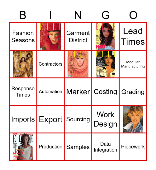 ReadytoWear Manufacturing Bingo Card