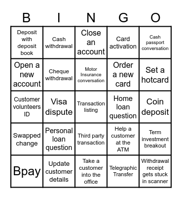Branch Bingo Card